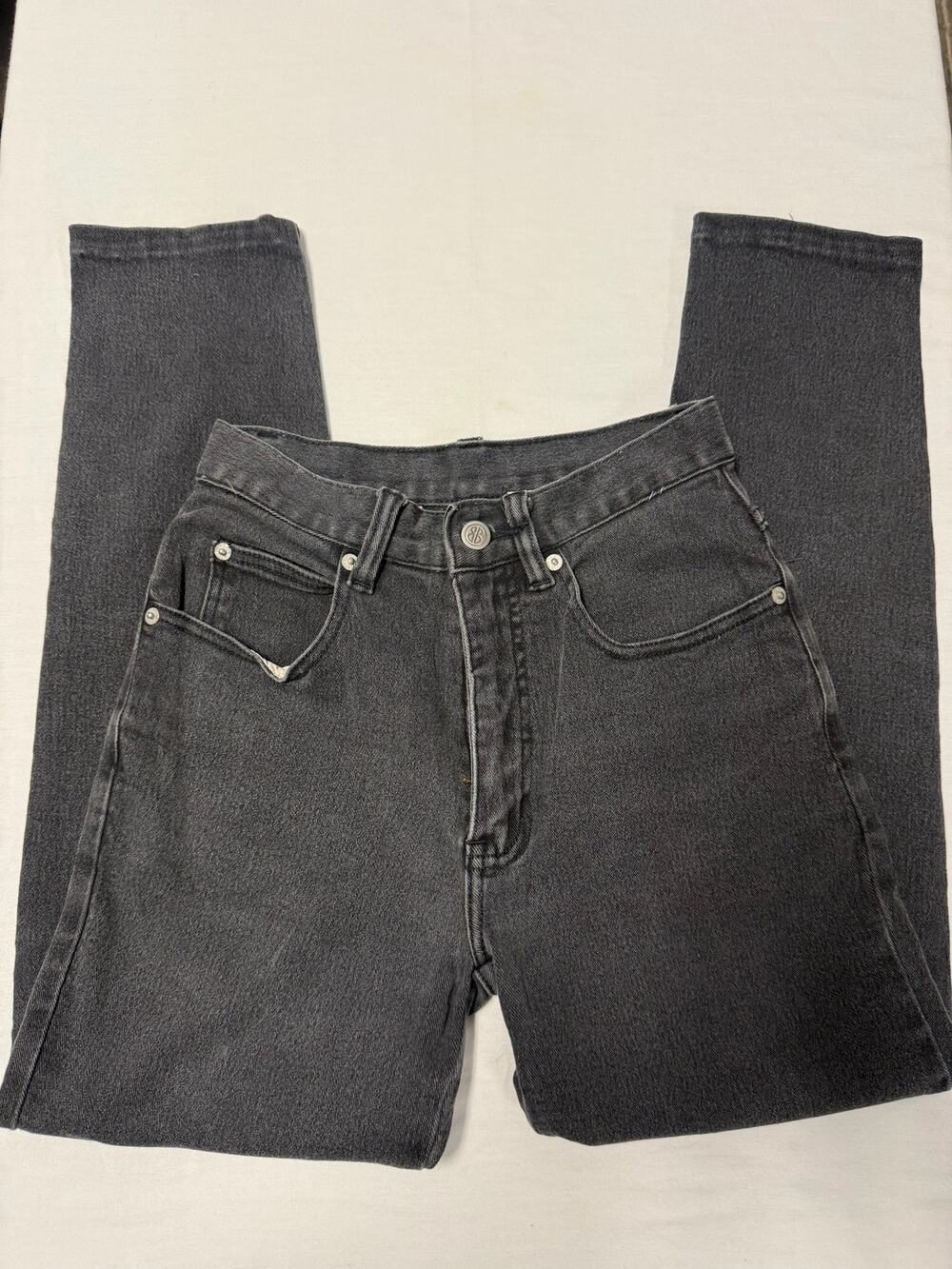 Bill Blass Black Wash High Rise Mom Jeans Size 4 Made in USA